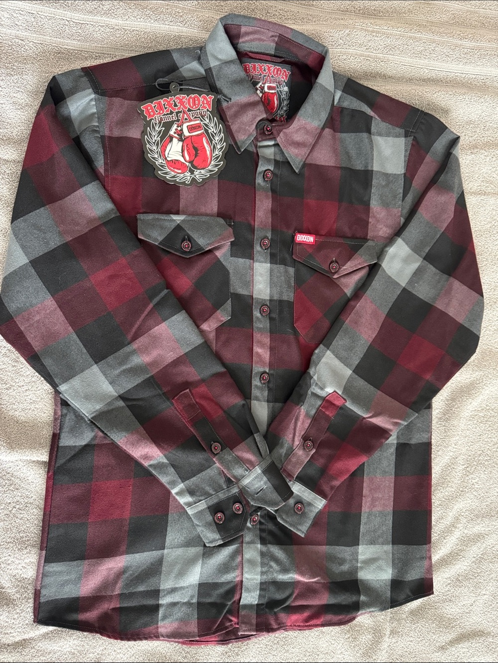 DIXXON Men’s Burgundy & Black Flannel Shirt- “The Brawler”